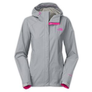The North Face HyVent 2.5L Hooded Rain Windbreaker Jacket Gray Pink Women’s S